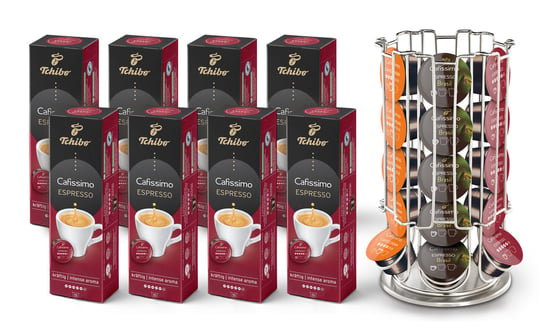 Tchibo, kawa kapsułki Cafissimo Espresso Intense Aroma + stojak, 80 kapsułek Tchibo