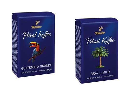 Tchibo, zestaw kaw ziarnistych Privat Kaffee Brazil + Guatemala, 2 x 500g Tchibo