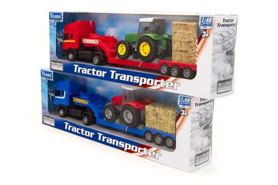 Teama Toys, samochód ciężarowy Scania z traktorem na lawecie Teama Toys