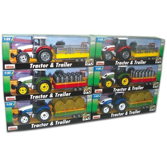 Teama Toys, Traktor-koparka z przyczepą, pojazd Teama Toys