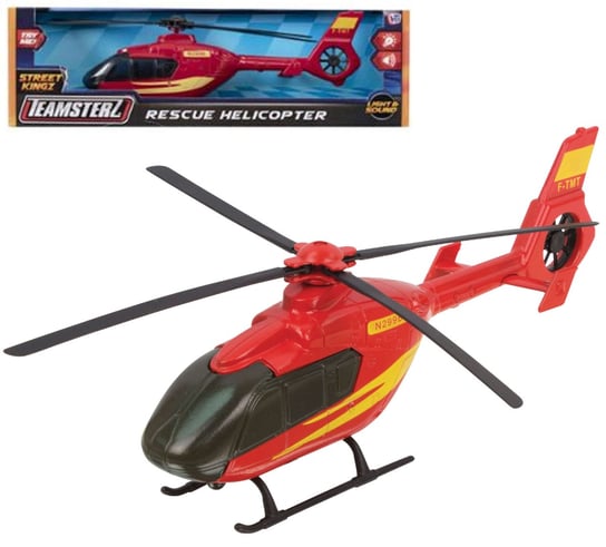 Teamsterz Helikopter ratowniczy czerwony ze światłem i dźwiękiem HTI