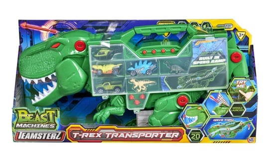 Teamsterz, Transporter Dinozaur T-REX z 2 autkami + akcesoria Teamsterz