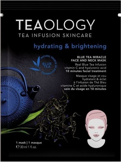 Teaology, Blue Tea, nawadniająca maseczka na twarz i szyję, 30 ml Teaology