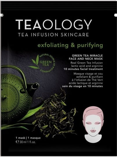 Teaology, Green Tea, oczyszczająca maseczka na twarz i szyję, 30 ml Teaology