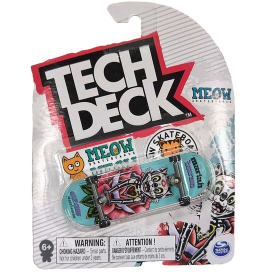 Tech Deck deskorolka fingerboard Meow Biały Kot + naklejki Spin Master