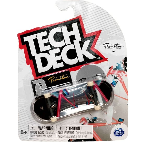 Tech Deck Deskorolka Fingerboard Primitive Srebrna + Naklejki Tech Deck