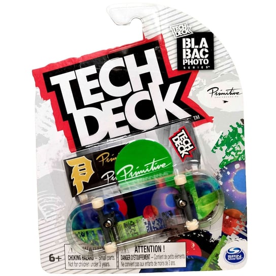 Tech Deck Deskorolka Fingerboard Primitive Zielona + Naklejki Spin Master