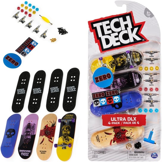 Tech Deck, zestaw deskorolek Ultra DLX 4-pack Fingerboardów Zero Tech Deck
