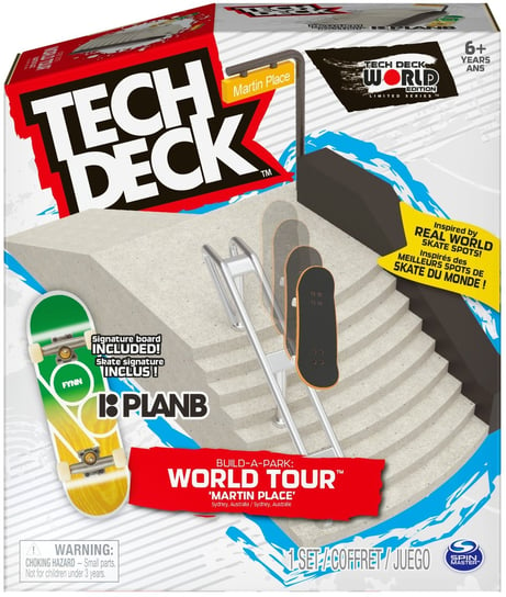 Tech Deck, zestaw do ćwiczeń z deskorolką Build-a-park World Tour Martin Place Tech Deck