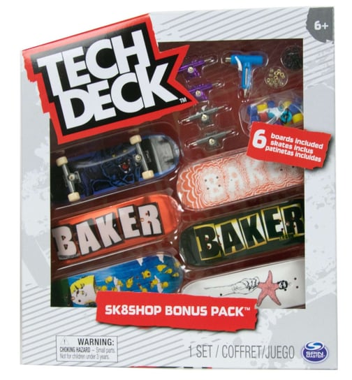 Tech Deck zestaw Sk8Shop 6 deskorolek Bonus Pack Baker + akcesoria Spin Master