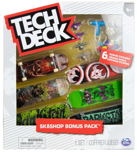 Tech Deck zestaw Sk8Shop 6 deskorolek Bonus Pack Darkstar + akcesoria Spin Master