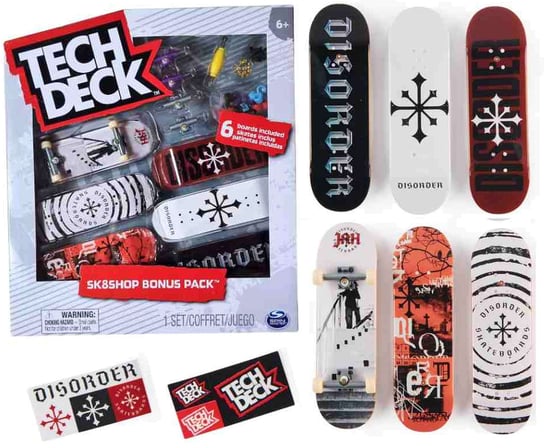 Tech Deck zestaw Sk8Shop 6 deskorolek Bonus Pack Disorder + akcesoria Spin Master