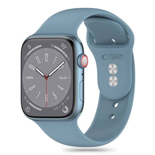 TECH-PROTECT SILICONE SILIKONOWY PASEK GUMOWY SPORTOWY MATOWY DO APPLE WATCH 4 / 5 / 6 / 7 / 8 / 9 / SE / ULTRA 1 / 2 (42 / 44 / 45 / 49 MM) WINTER BLUE TECH-PROTECT