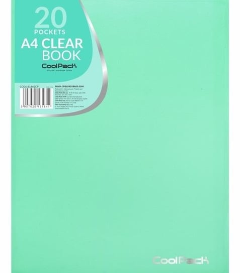 Teczka Clear Book, A4, 20 koszulek, pastel miętowa CoolPack