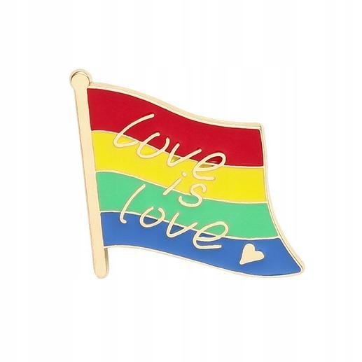 Tęczowa flaga przypinka Love is Love Pinets