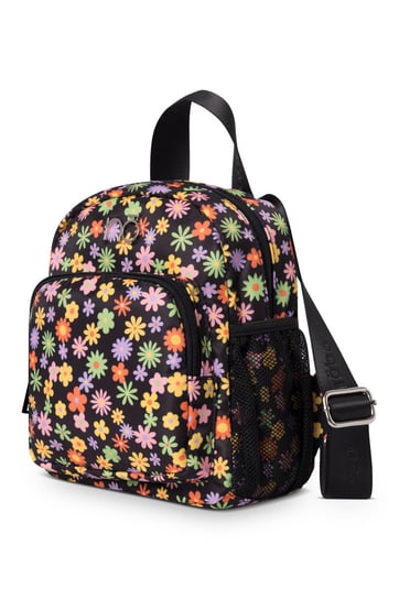Tekstylny plecak Nobo w kwiaty czarny Nobo