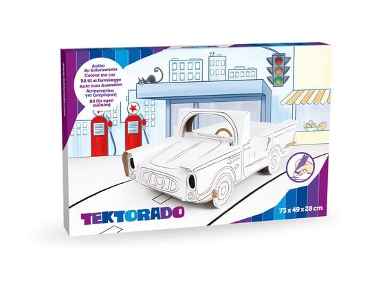 Tektorado, kartonowy samochód do malowania Tektorado