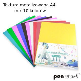 Tektura Metalizowana A4 Mix 10 Kolorów 10Kol 220Gr Penword PENWORD