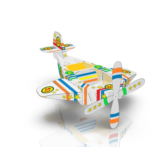 Tekturowy Samolot 3D Do Kolorowania Fox-toys