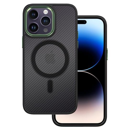 Tel Protect Magnetic Carbon Case do Iphone 11 Pro Max Czarno-zielony Inna marka