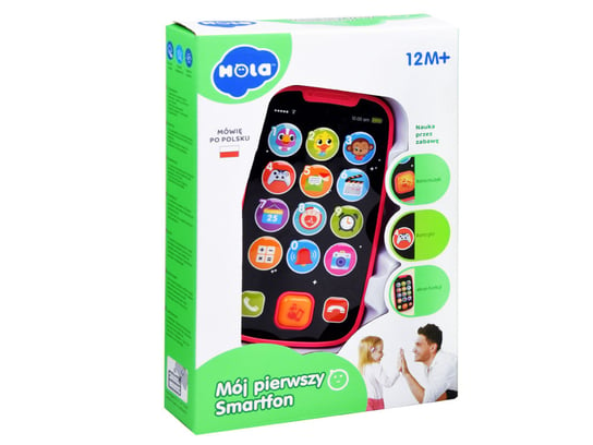 Telefon edukacyjny smartfon dla dzieci zabawka, Hola, pierwszy smartfon różowy Kontext