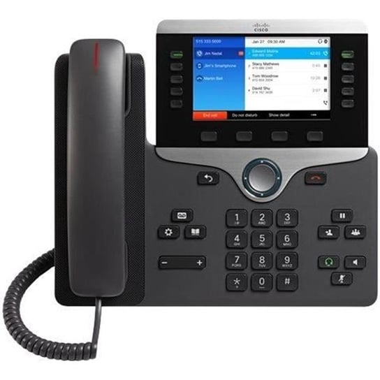 Telefon IP CISCO 8851 Telefon VoIP - 5 linii - Kolorowy ekran LCD - Funkcja głośnomówiąca - Grafitowy Inna marka