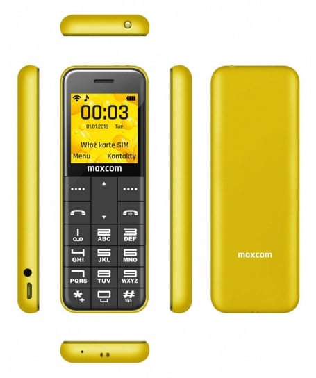 Telefon MAXCOM MM 111, Żółty Maxcom