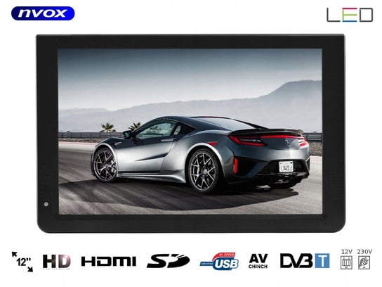 Telewizor 12" NVOX DVB-T2 H.265 HDMI/USB/SD/PVR 12V/230V / DVB12T Inna marka