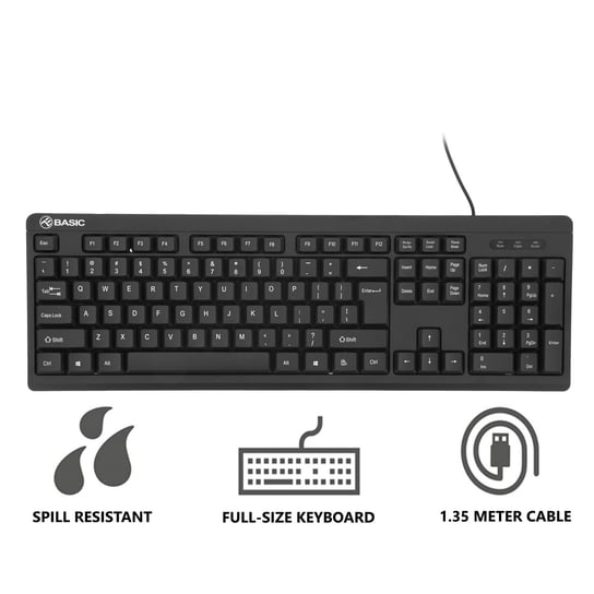 Tellur Basic Wired Keyboard, Us, Usb, Black TELLUR