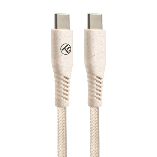 Tellur Green Data Cable Type-C To Type-C, 3A, Pd60W, 1M, Nylon, Wheat Straw, Cream TELLUR