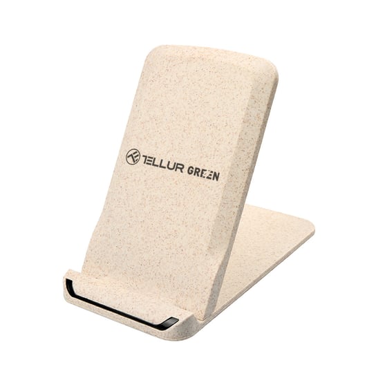 Tellur Green Qi Wireless Fast Desk Charger, 15W, Qi Certified, Foldable, Wheat Straw, Cream TELLUR