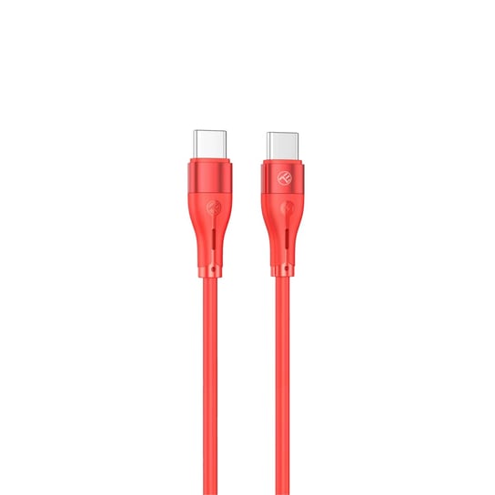 Tellur Silicone Type-C To Type-C Cable, 3A, Pd60W, 1M, Red TELLUR
