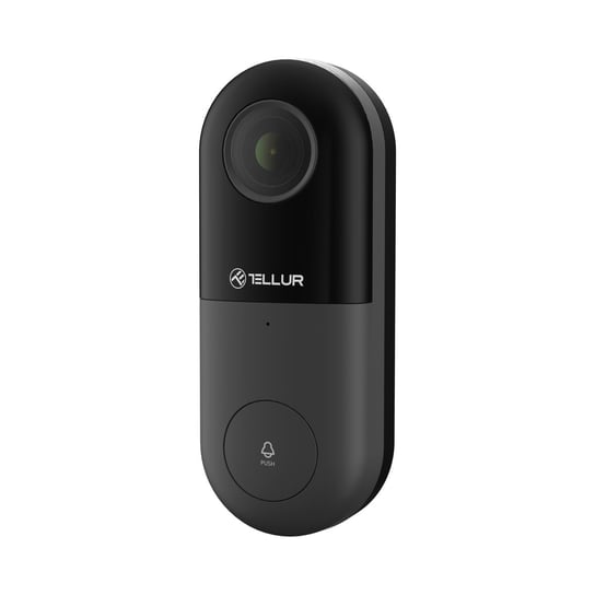 Tellur Video DoorBell WiFi, 1080P, PIR, Wired, Black TELLUR