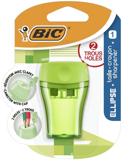 TEMPERÓWKA BIC SHARPENER ELLIPSE 2 OTWORY MIX KOLORÓW BLISTER 1SZT BIC