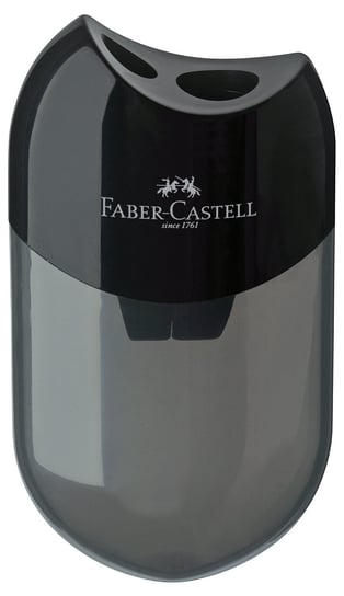 Temperówka Podwójna Owalna Z Pojemnikiem Czarna Faber-Castell Faber-Castell