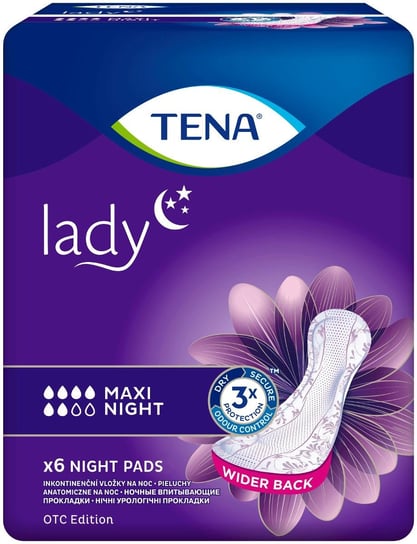 Tena Lady Maxi Night, podpaski specjalistyczne, OTC, 6 sztuk Tena