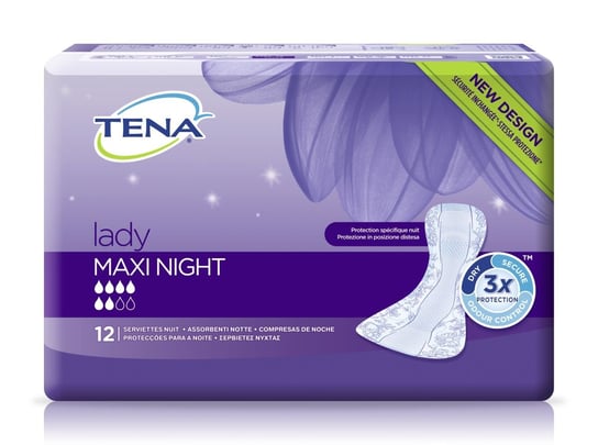 Tena, Lady Maxi Night, specjalistyczne podpaski, 12 szt. Tena