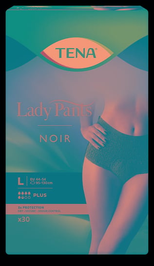 Tena Lady Pants Plus Noir,  bielizna chłonna, large 95-130 cm, 30 sztuk Tena