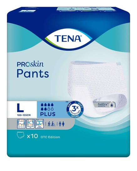 Tena Pants ProSkin Plus. OTC Edition, large 100-135 cm, majtki chłonne, 10 sztuk Tena