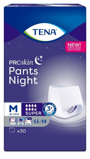 Tena, Pants Proskin Super Night, majtki chłonne na noc, medium 80-110 cm, 30 sztuk Tena