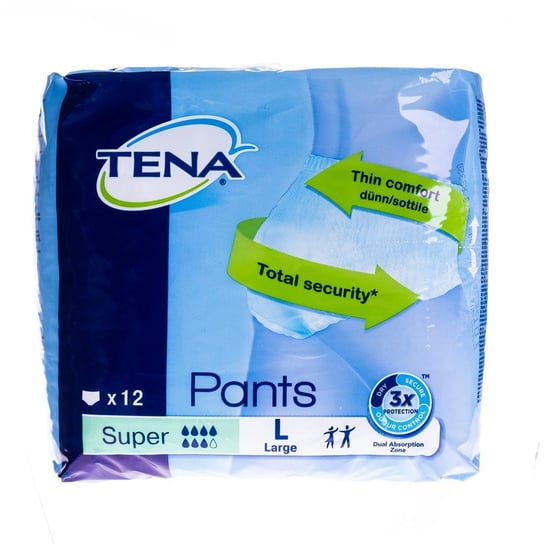Tena, Pants Super, majtki chłonne L, 100-135 cm, 12 szt. Tena