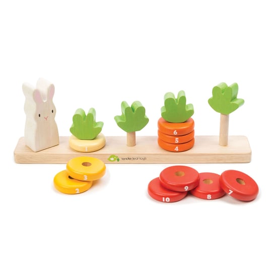 Tender Leaf Toys, drewniana zabawka, liczenie marchewek Tender Leaf Toys