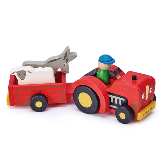 Tender Leaf Toys, traktor z przyczepą ze zwierzątkami Tender Leaf Toys