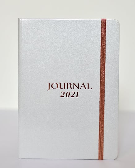 Terminarz 2021, A6 Journal z gumką, srebny Artsezon