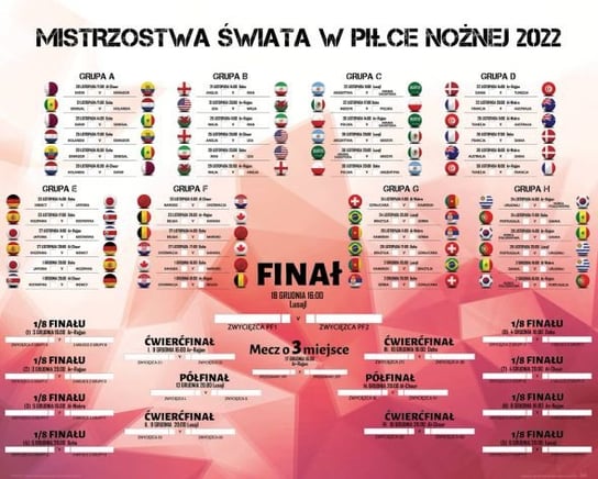 Terminarz Mistrzostwa Świata 2022 - plakat Nice Wall