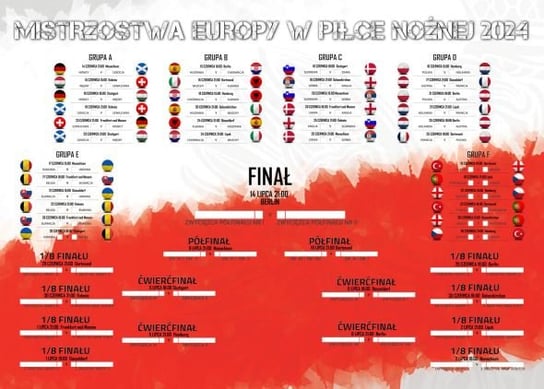 Terminarz Rozgrywek Euro 2024 Mistrzostw Europy Plakat 140x100 cm Inna marka
