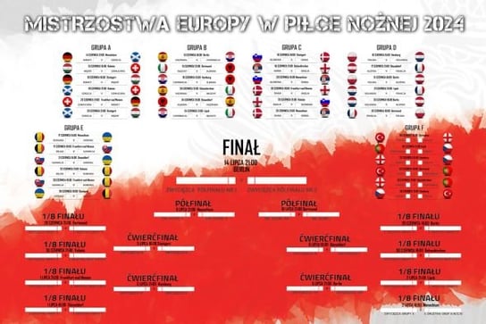 Terminarz Rozgrywek Euro 2024 Mistrzostw Europy Plakat 91,5x61 cm Inna marka