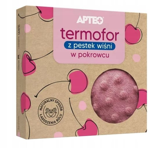 Termofor z pestek wiśni na kolkę różowy APTEO Apteo