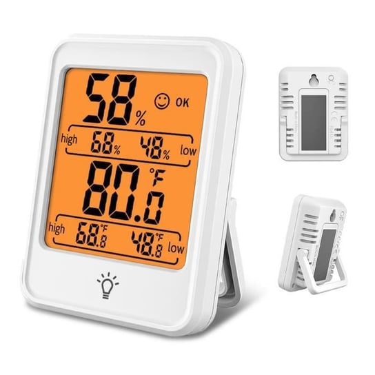 Termohigrometr do pomiaru temperatury wewnętrznej, domowej, wilgotności i temperatury otoczenia, cyfrowy, z podświetlanym przyciskiem Inna producent