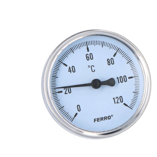Termometr 63 mm 1/2" axialny 0-120°C Ferro